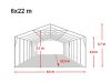 Party šator 6x22m, bočna visina:2,6m-PROFESSIONAL DELUXE 550g/m2-posebno jaka čelična konstukcija