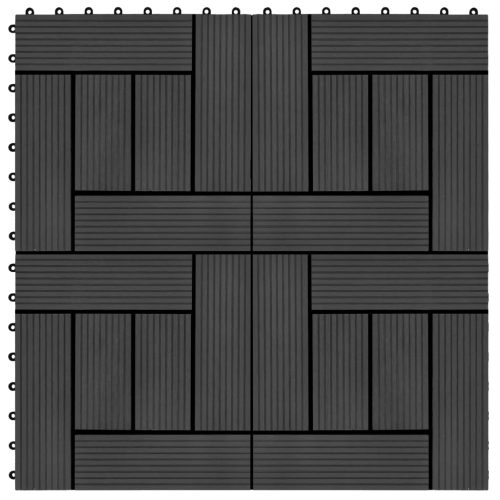 VID 11 db (1 m2) fekete WPC teraszburkoló lap 30 x 30 cm