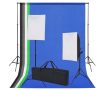 VID fotó stúdió szett: 5 db színes háttér és 2 db softbox