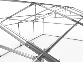 TP Professional deluxe 6x14m nehéz acélkonstrukciós rendezvénysátor erősített tetőszerkezettel 