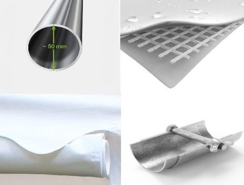 TP 5x6m erősített rendezvénysátor, PVC 800 - fehér