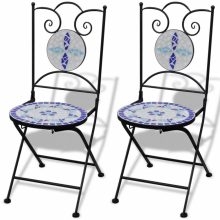 VID 2 db-os kék / fehér mozaik szék