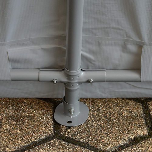 TP 3,3x4,8m ponyvagarázs, PVC 500N ponyva - szürke