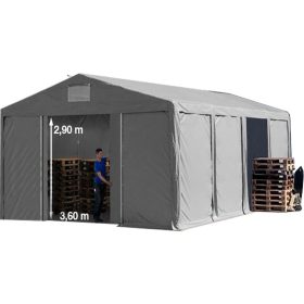   TP Vario 8x8m 3m oldalmagas raktársátor, bejárat típusa: eltolható