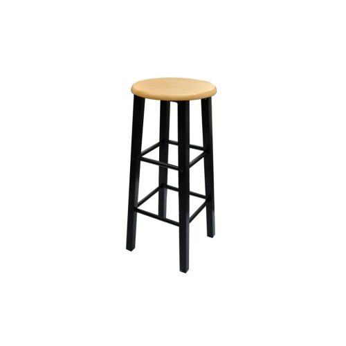  sárgásbarna fa/fekete acél étkezőgarnitúra 