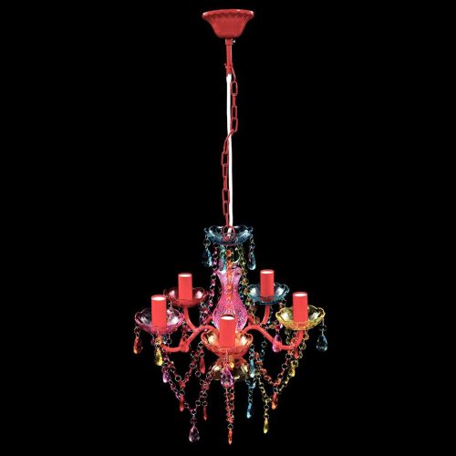  többszínű csillár 5 izzóval