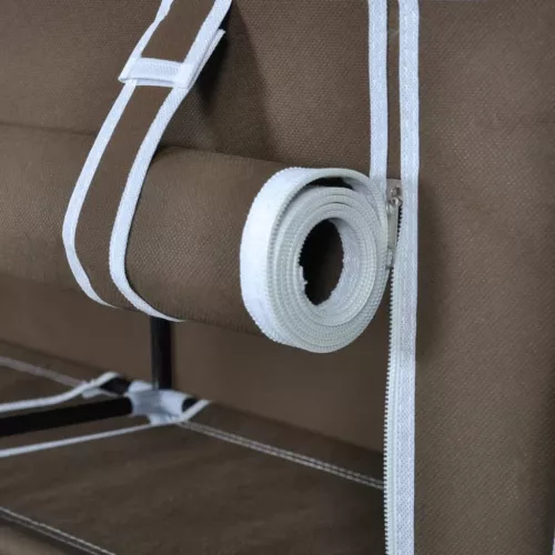 Barna szövet cipőszekrény borítóval 115 x 28 x 110 cm 