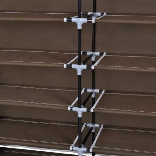 Barna szövet cipőszekrény borítóval 115 x 28 x 110 cm 