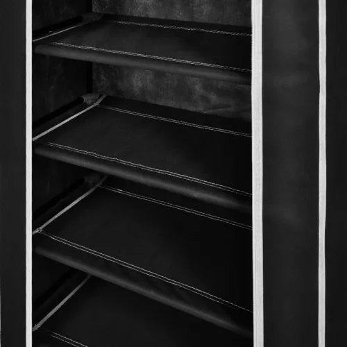  Fekete szövet cipőszekrény borítóval 58 x 28 x 106 cm