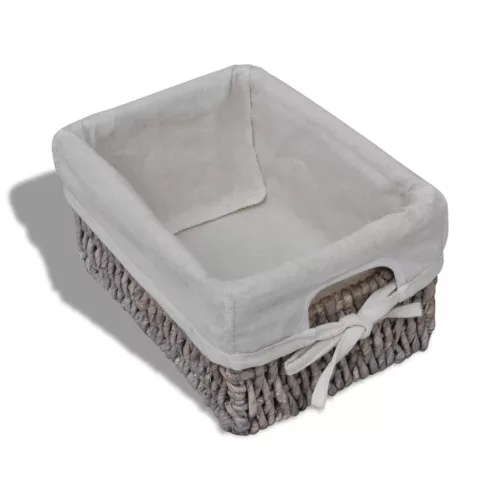  barna fa tárolóállvány 4 szőtt kosárral 