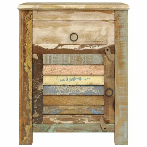  egyajtós egyfiókos újrahasznosított fa kisasztal 