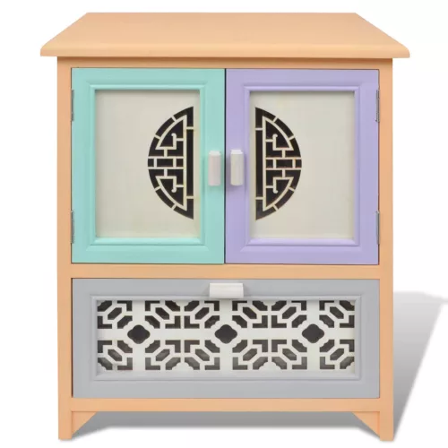  Oldalsó szekrény Sokszínű 46 x 34 x 55.5 cm Császárfa