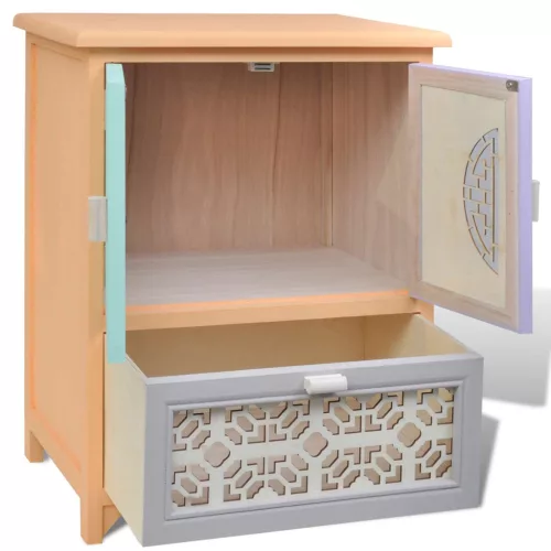  Oldalsó szekrény Sokszínű 46 x 34 x 55.5 cm Császárfa