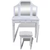  2 fiókos fehér fésülködőasztal 3 az 1-ben tükörrel, zsámollyal  