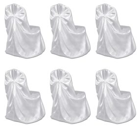 6 db Fehér Szék Borító Esküvőre Bankettre