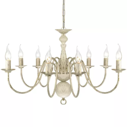 Antik Fehér Fém Csillár 8 x E14 Izzók