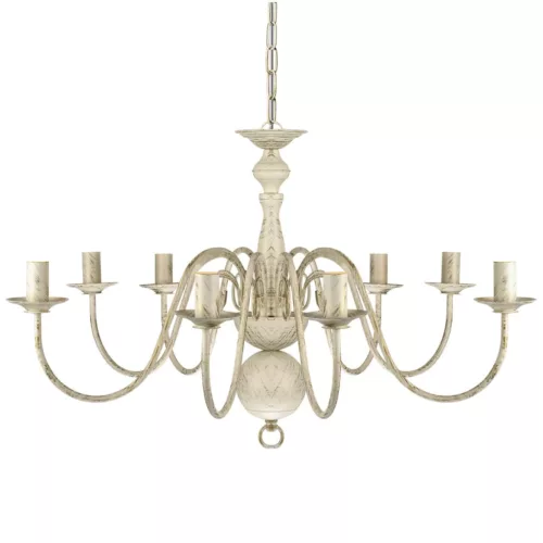 Antik Fehér Fém Csillár 8 x E14 Izzók