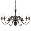 Antik Fekete Fém Csillár 8 x E14 Izzók