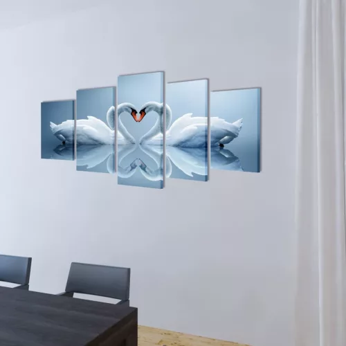 Vászon falikép szett hattyú 100 x 50 cm