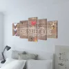 Nyomtatott vászon falikép szett Home Sweet Home" dizájn 100 x 50 cm"