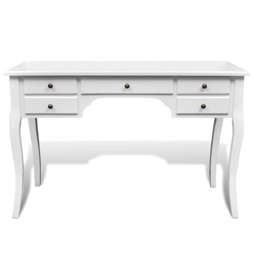 Francia fa íróasztal hajlított lábakkal és 5 db fiókkal