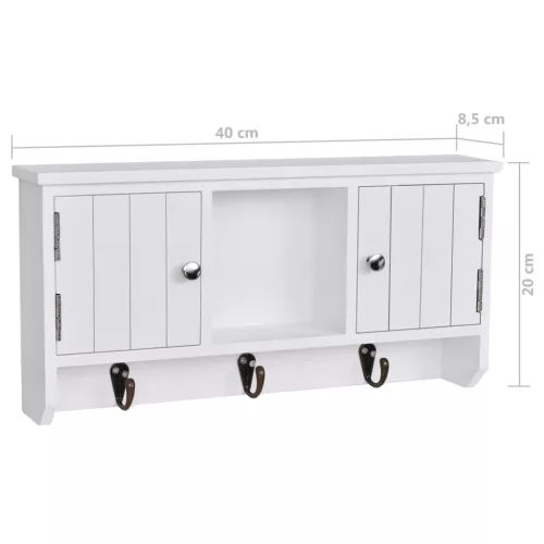  kulcs- és ékszertartó fali szekrény ajtókkal és kampókkal