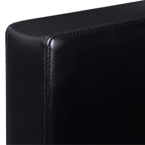  fekete 3 személyes műbőr sarokkanapé   