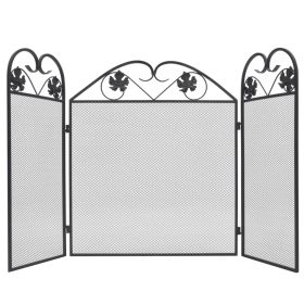  fekete vas 3-paneles kandallórács