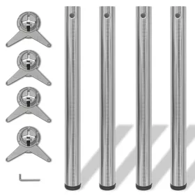   4 db állítható magasságú csiszolt nikkel asztalláb 710 mm