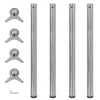 4 db állítható magasságú csiszolt nikkel asztalláb 870 mm