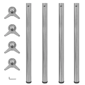   4 db állítható magasságú csiszolt nikkel asztalláb 870 mm