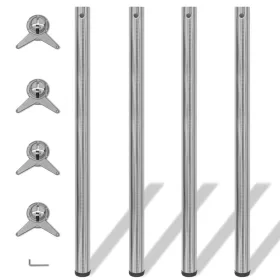   4 db állítható magasságú csiszolt nikkel asztalláb 1100 mm