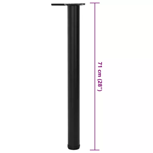 4 db állítható magasságú fekete asztalláb 710 mm