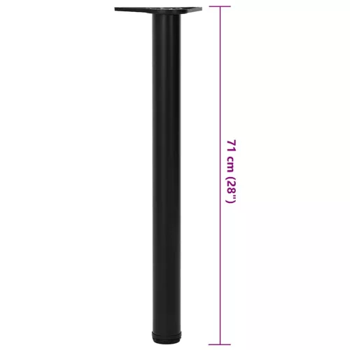 4 db állítható magasságú fekete asztalláb 710 mm