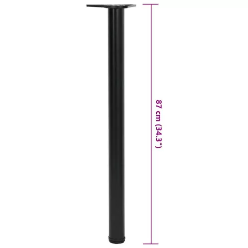 4 db állítható magasságú fekete asztalláb 870 mm
