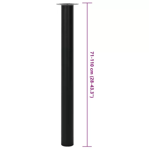 2 teleszkópos asztalláb 710 mm - 1100 mm Fekete