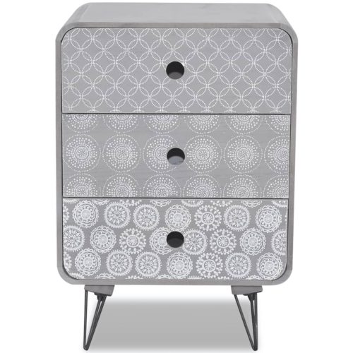  3 fiókos szürke kisszekrény