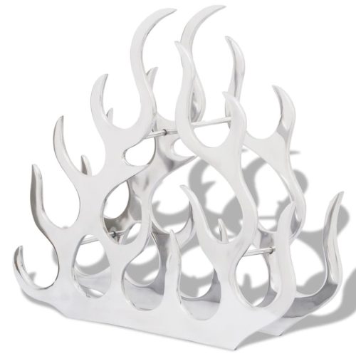  ezüstszínű alumínium bortartó állvány 11 palackhoz 