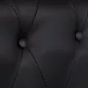  3 személyes fekete műbőr Chesterfield kanapé  