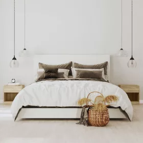  2 db tölgy színű fiókos éjjeliszekrény