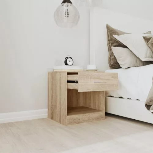  2 db tölgy színű fiókos éjjeliszekrény