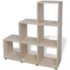  tölgyszínű lépcsős könyvespolc/vitrines polc 107 cm