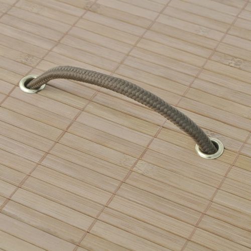  természetes színű kerek bambusz szennyestartó kosár