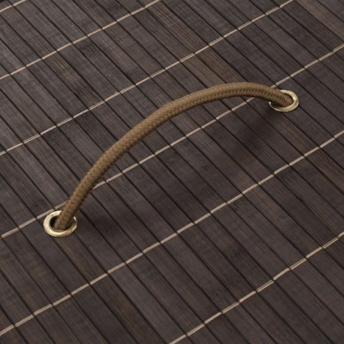  sötétbarna ovális bambusz szennyestartó kosár