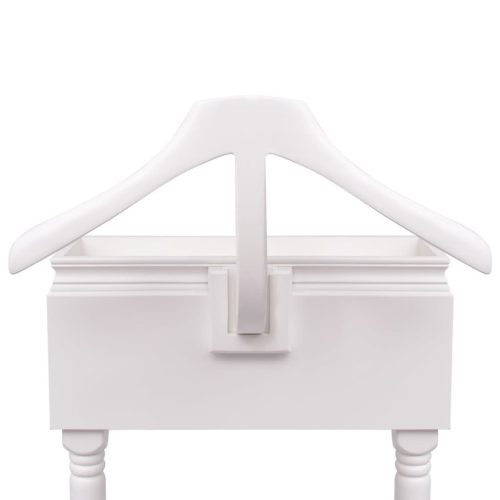  Fehér fa ruhatartó állvány szekrénnyel 