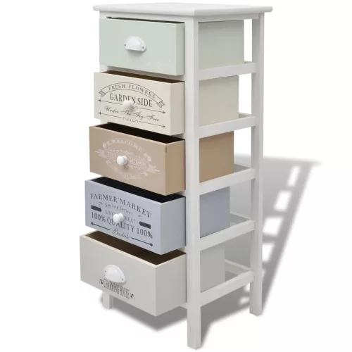  5 fiókos francia stílusú fa tárolószekrény 