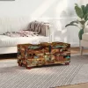  ládika dohányzóasztal tömör újrahasznosított fa 80x40x35 cm