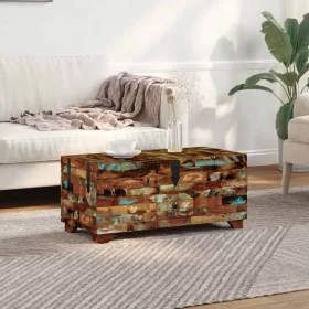    ládika dohányzóasztal tömör újrahasznosított fa 80x40x35 cm