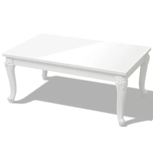  Fehér magasfényű 100x60x42 cm-es dohányzóasztal