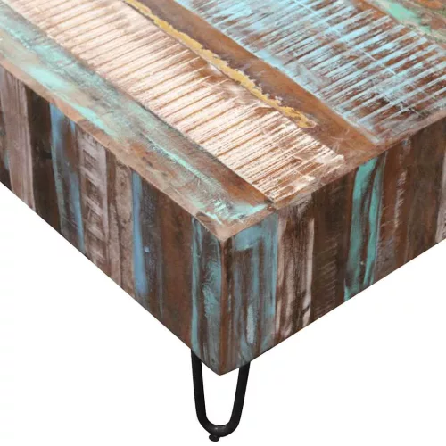  tömör újrahasznosított fa dohányzóasztal 100 x 50 x 38 cm